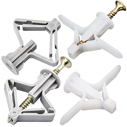 Juego de tacos y tornillos de pared, 10 piezas de tubo de expansión de enchufe de pared de placa de yeso + 10 piezas de 3,5 x 60 mm tornillos de anclaje autoperforantes for fijaciones de placa de yeso