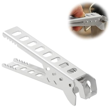 Qutalmi Griffzange - Topfhalter rutschfest Hand Pot Clip Verbrühschutzclip, Aluminium Griffzange Camping Pot Gripper, rutschfest Anti Verbrühungs Klemme Camping-Topfregal