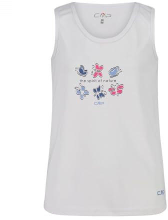 CMP Uni Kinder Canotta Da Bambini Hiking Shirt, Weiß-Provence, 164