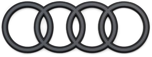 Audi Anelli Scuri per Posteriore Auto, Grigio, Design Sportivo, Montaggio Adesivo