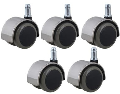 Lenkrollen Lenkrollen, robust, 5 Stück, Edelstahl, PU, ​​Bürostuhl, Möbelräder, Griffring, Stiel for Sofa, Bett, Regal, Aufbewahrungsrollen Transport