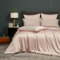 Luofanfei Parure de lit Bambou 220x240 Rose Adulte 2 Personnes Unie Lyocell Housse de Couette 240 x 220 Soie Lisse Soyeux Ensemble Literie avec Fermeture éclair et 2X 65x65cm Taies d'oreiller