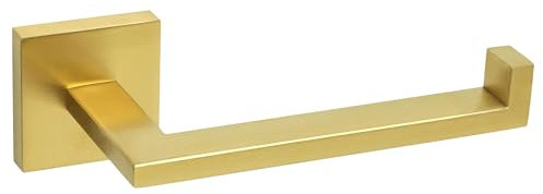 Mooche Porte Rouleau Papier Toilette, Longeur 15.5 CM, Papier Toilette Mural pour Salle de Bain/Cuisine, en Acier Inoxydable SUS 304, Antirouille et Pratique, Or Couleur (Carré)