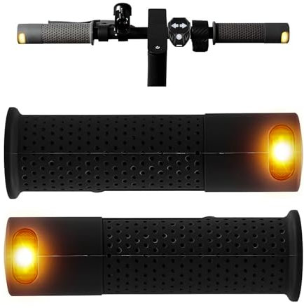 E Scooter-Griffanzeige, Elektroroller, Fahrrad, Silikon, USB-Ladegriff-Licht, kompatibel mit Xiaomi M365 Pro2 1S für Ninebot ES1 ES2 ES4 G30 für 20–22 mm Durchmesser (schwarz)