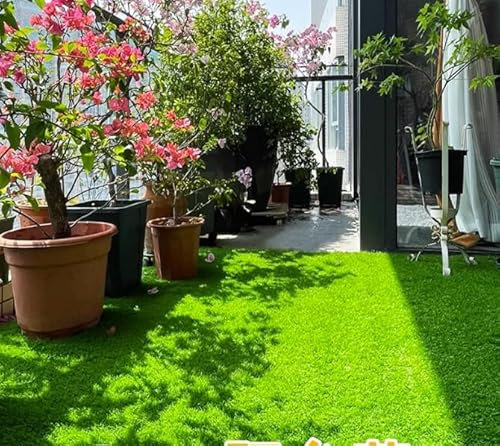 20mm Artificial Grass Mat Natural and Realistic Looking Fake Lawn Astro Turf Rug Replacement Artificial Grass Turf Cheap Indoor Outdoor Carpet （1.5m） Widths(Size:1.5x4m)