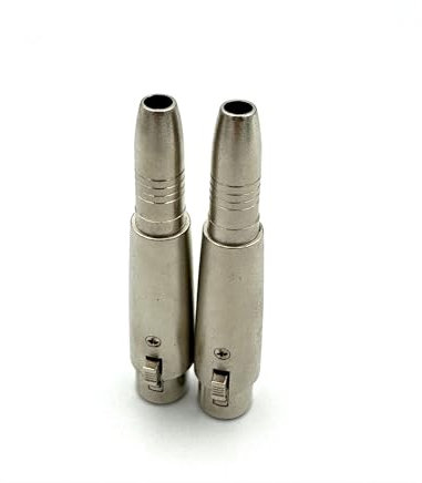 Qczhiwen 2 PCS 3 Pin XLR Female to 1/4 Female Adapter, TS/TRS Quarter Inch to XLR Jack Converter, Metal Construction for Microphone