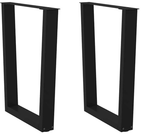 vidaXL Esstisch Beine V-Form 2 Stück Schwarz 70x(72-73,3) cm Stahl, Bein für Tisch, Esszimmertischbein, Tischbein für Esstisch