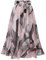 Yanhalo Gonna a pieghe da donna in chiffon elastico a vita alta A-Line floreale gonna midi floreale, rosa, 40