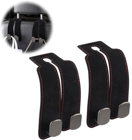Bangbobi Autositz Doppelhaken Rückenhaken mit Kopfstützenhalterung, 360 Grad drehbarer Auto Haken für Taschenhalter, Organizer-Haken für Autositze, Auto Taschenhalter (schwarz, 2er Pack)