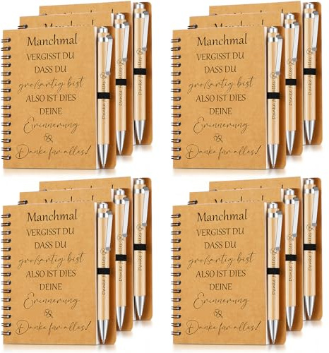 Sinmoe 12 Notizbuch mit Stift, Manchmal Vergisst Du Dass Du Großartig Bist | Dankeschön Kollege Team Geschenk, Inspirierend Notizbuch Kugelschreiber, Mitgebsel, Abschiedsgeschenk für Lehrer Mitarbeiter