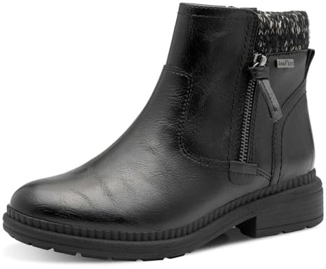 Jana Boot Flat Tex + Vegan, Stivali a metà Polpaccio Donna, Nappa Nera, 39 EU