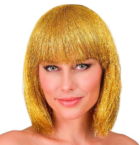 NEU Damen-Perücke Glitzer-Bob, gold