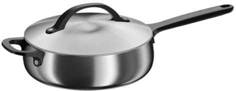 Berghoff Home Sautépfanne (24cm)– Schmorpfanne mit Deckel – Kochtopf für alle Herdarten inkl. Induktion – Kasserolle - spülmaschinengeeignet & Ofenfest - Schwarz
