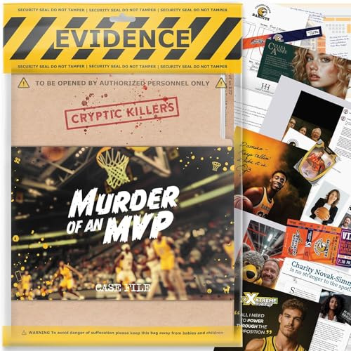 Cryptic Killers Unsolved murder mystery game - Murder of an MVP - Cold Case Files Investigation - Detective clues/evidence - Solve the crime - Individuals, date nights & party groups