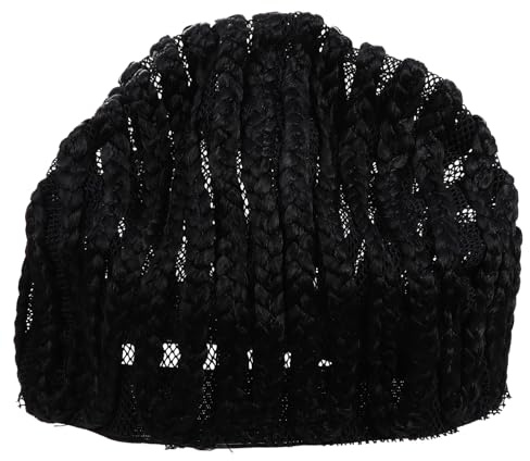 VILLFUL Braided Wig Cap Crotchet Hair Net Liner Schwarz Dehnbar Hautfreundlich Atmungsaktiv für Dutt Flechtfrisuren und Perücken Mütze Einheitliche für Damen