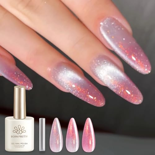 BORN PRETTY Cat Magnetic Eye U V Gel 15ml Gel Nagellack Glitzer Farbwechsel mit Magnet Soak-Off Gellack Magnetisch für Anfänger DIY Nail Art Maniküre Salon