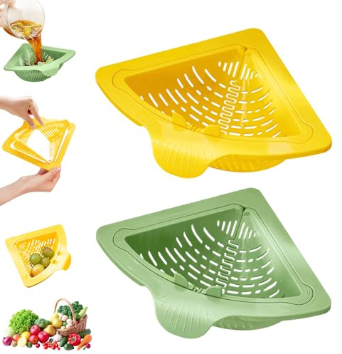 Cxqbsmy Panier d'égouttement magnétique, passoire d'évier à suspendre, panier d'angle, passoire de cuisine,