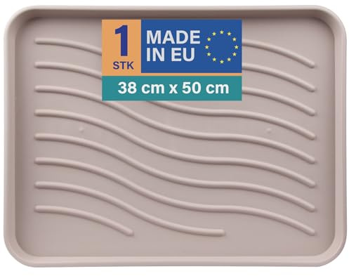 Bestlivings Schuhabtropfschale 50x38x2,5 cm Beige, Schuhablage wasserdicht