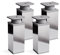 Sossai Design-Füße MFV1, 4er Set mit 40 x 40 mm Vierkantprofil, Höhe 80 mm, höhenverstellbar, Chrom glänzend, für Kommoden, Schränke