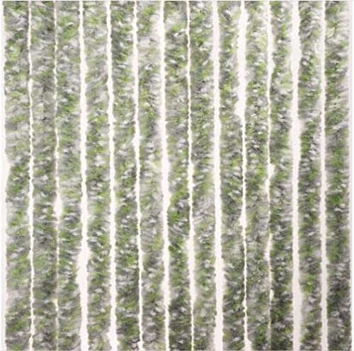 Brunner Chenille-Flauschvorhang Caravan 56 x 175 cm, grau/weiß/grün