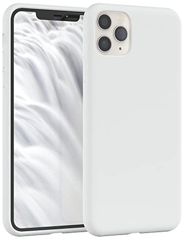 EAZY CASE Premium Silikon Handyhülle kompatibel mit iPhone 11 Pro Max, Slimcover mit Kameraschutz und Innenfutter, Silikonhülle, Schutzhülle, Bumper, Handy Case, Hülle, Softcase, Weiß