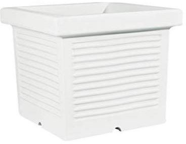 MONACIS Vaso Quadrato MILLERIGHE da 50CM in Resina (BIANO)