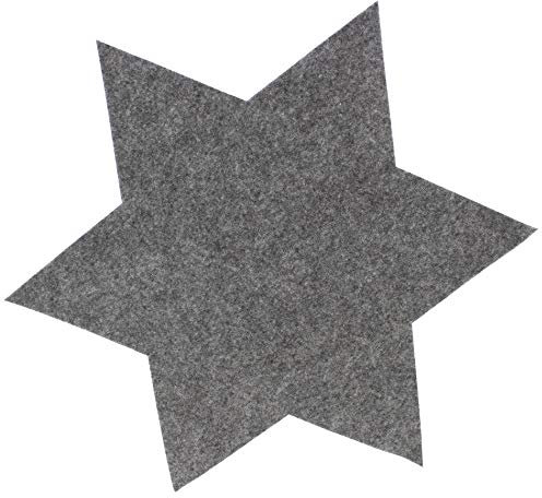 6 x Filzsterne in verschiedenen Größen und Farben Ø 15 cm, 20 cm, 35 cm - Dekosterne für Weihnachten - Platzdeckchen - Untersetzer - Platzset - Tischset Farbe Grau, Größe Ø 20 cm