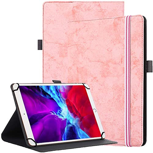 SINSO Universal Stand Folio Case Cover for All 9-11 Tablets (Samsung Galaxy Tab A9+ Tablet 11”,iPad 9.7/10.2,iPad 10.9 2022,iPad (A16) 11th(2025),Lenovo Tab M10,M11,Fire HD 10/Fire max 11), Pink