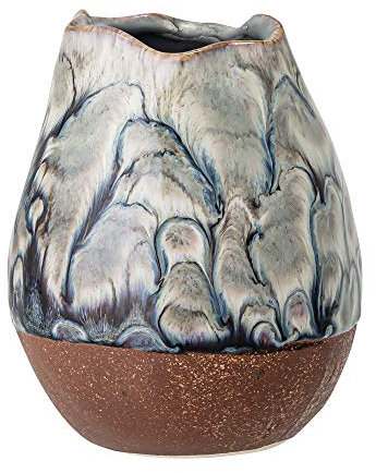 Bloomingville Vase, braun schwarz blau naturfarben, Keramik