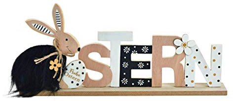 Wurm Osterdekoration Schriftzug Ostern aus Holz mit Osterhase