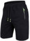ZOXOZ Kurze Hosen Herren Shorts Sommer Kurze Jogginghose Herren Sports Shorts Sweat Baumwolle Gym Fitness mit Reissverschluss Schwarz XL