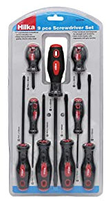 Hilka 9 PCE Screwdriver Set,Red & Black