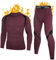 Muezna Thermounterwäsche Herren, Funktionswäsche Skiunterwäsche Lange Atmungsaktiv Thermounterwäsche Thermounterhose Set Weicher Wolle Fleecefutter für zu Hause Winter