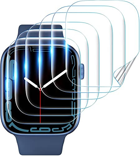 Confezione da 5 pezzi per Apple Watch Series SE/6/5/4 Pellicola protettiva HD 3D morbida copertura completa 44 mm iwatch TPU morbida auto-guarigione, scudo ultra sottile, antigraffio, senza bolle