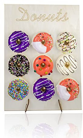 Llewyn Donut-Wand-Donut-Ständer – Verbesserte Holz-Donut-Display-Tafel für Geburtstagspartys, Hochzeiten, Babypartys (groß)