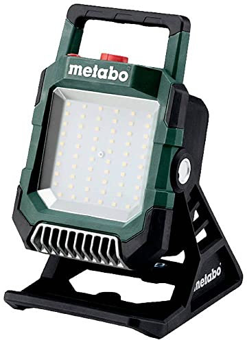 metabo Akku-Baustrahler BSA 18 LED 4000-18 V, 4000 Lumen, IP54, Lampenkopf 270° drehbar - Magnetfuß, USB-Anschluss, stufenlos dimmbar - Baustellenbeleuchtung, langlebig und robust - Inkl. Tragegriff