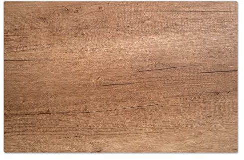DecoCat Glas-Herdabdeckplatte Ceranfeld Kochfeldabdeckung Herdabdeckung Induktionsschutz Schneideplatte 80x52 cm Einteilig Holz-Optik Maserung Braun