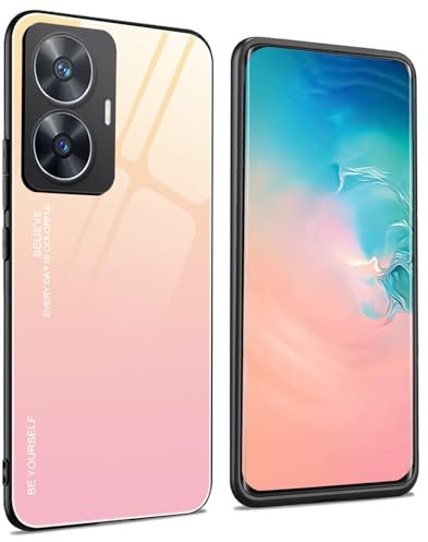 WBWONE para Realme C55 Funda, Cristal Templado Resistente a Arañazos, Borde de Silicona TPU Bumper Resistente a los Golpes Case Protectora Cover - 1