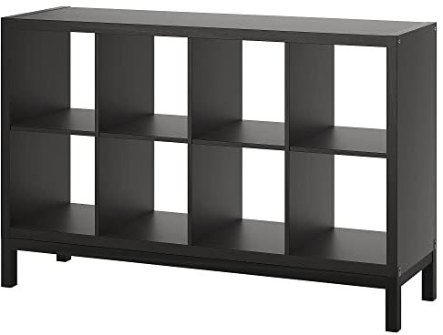 IKEA KALLAX Regal mit Untergestell, 147x94 cm, schwarz-braun/schwarz