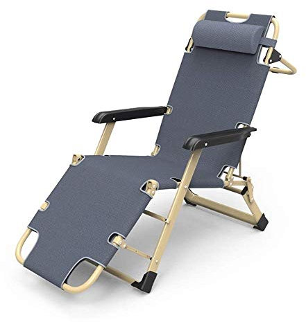 Zero Gravity Patio-Liegestuhl Klappbarer Patio-Liegestuhl Outdoor-Strand-Camping-Liegen Tragbarer Stuhl mit Nackenkissen-Unterstützung 200 kg Grau (Farbe : Ohne Polster)