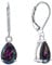 YL Damen Ohrhänger 925 Sterling Silber Regenbogen Schwarz Zirkonia Ohrringe