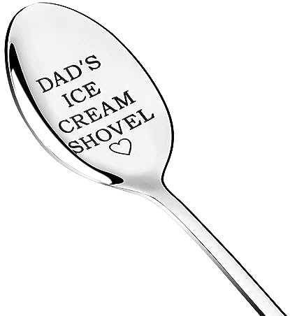 Father's Day Gifts from Daughter, Dad's Ice Cream Shovel, Stainless Steel Ice Cream Spoon Gift for Father's Day Gifts, Emotional Funny Dad Birthday Gift, Cute Christmas/Thanksgiving Gifts for Dad