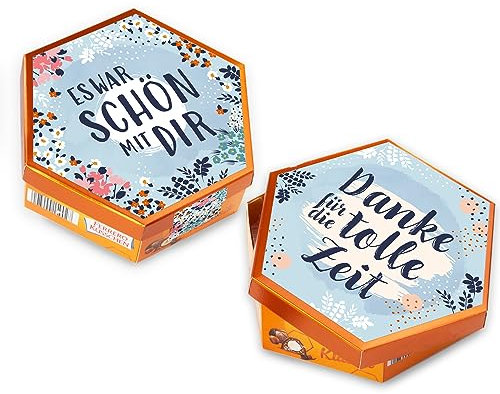 younikat Aufkleber-Set passend für Küsschen Pralinen - tolle Kollegen - hellblau Blumen - vorgedruckt - selbstklebende Rückseite - dv1290