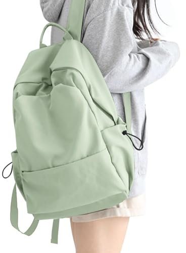 HYC00 Schulrucksack Damen, Causal Travel Schultaschen 15.6 Zoll Laptop Rucksack für Mädchen im Teenageralter Leichter Rucksack Wasserabweisend Bookbag College Boys Men Work Daypack,Hellgrün L