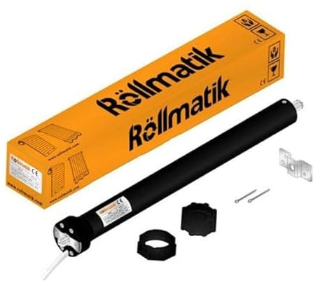 Rollmatik Motore per Tapparelle Elettriche Portata 60Kg 30Nm Finecorsa Meccanici Predisposto per Pulsante SU/GIU Apertura Automatica Persiane