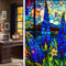 BBTISG 2 Stück Sichtschutz Fensterfolie, 45 x 100cm Fensterfolie Blickdicht Selbsthaftende Sichtschutz Fensterfolie statische Buntglasaufkleber für Zuhause, Büro, Badezimmer (Stil 7)