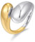 LILIE&WHITE Ringe Damenring, Zwei-Farben-Design in Silber und Gold, Moderner und Eleganter Stil, Verstellbarer Ring für Alltag und Besondere Anlässe