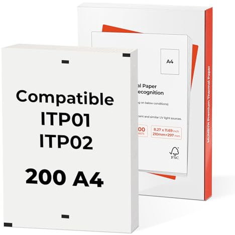 MUNBYN A4 Thermopapier für ITP02 Mobiler Drucker A4