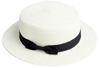 Sombrero De Paja Plano Para El Sol Para Padres E Hijos, Sombrero De Canotier, Sombreros De Verano Con Lazo Para Niñas, Sombrero De Paja Plano Para Niños Y Mujeres