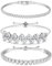 Dochais 3 Pezzi Set Bracciale Tennis Argento Donna, Bracciale Tennis Zirconi, Braccialetto con Strass, Bracciale Glitterato, Braccialetti Diamond per Donne Ragazze Gioielli Regalo